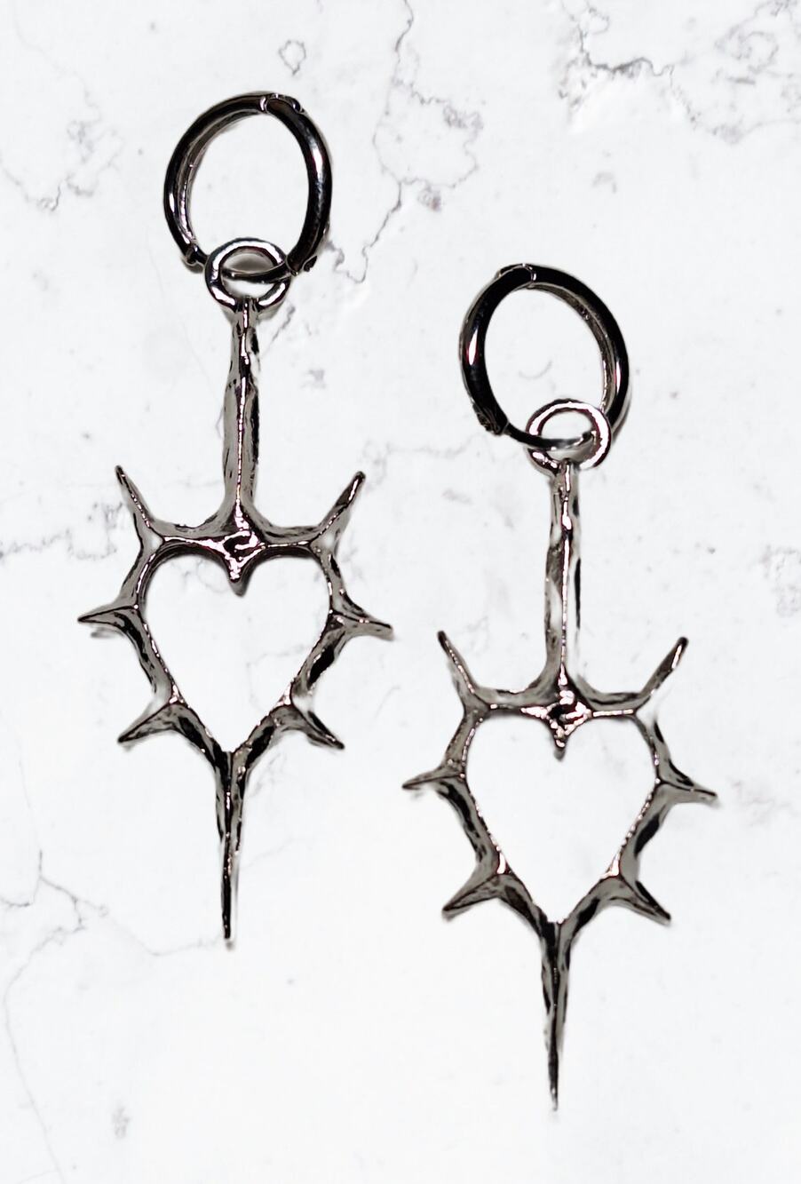 goth spiked heart pendant (pack of 2!!!)